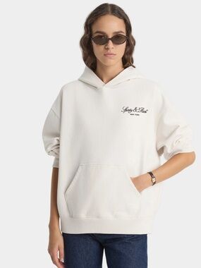 Sporty & Rich Vendome Script Embroidered Pullover Hoodie - NWT